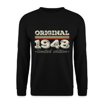 Legende seit 1948 Geboren 1948 Geburtstag 1948 - Unisex Pullover - Schwarz - Vorne - Alina (178cm) & Michal (187cm)