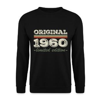 Legende seit 1960 Geboren 1960 Geburtstag 1960 - Unisex Pullover - Schwarz - Vorne - Alina (178cm) & Michal (187cm)