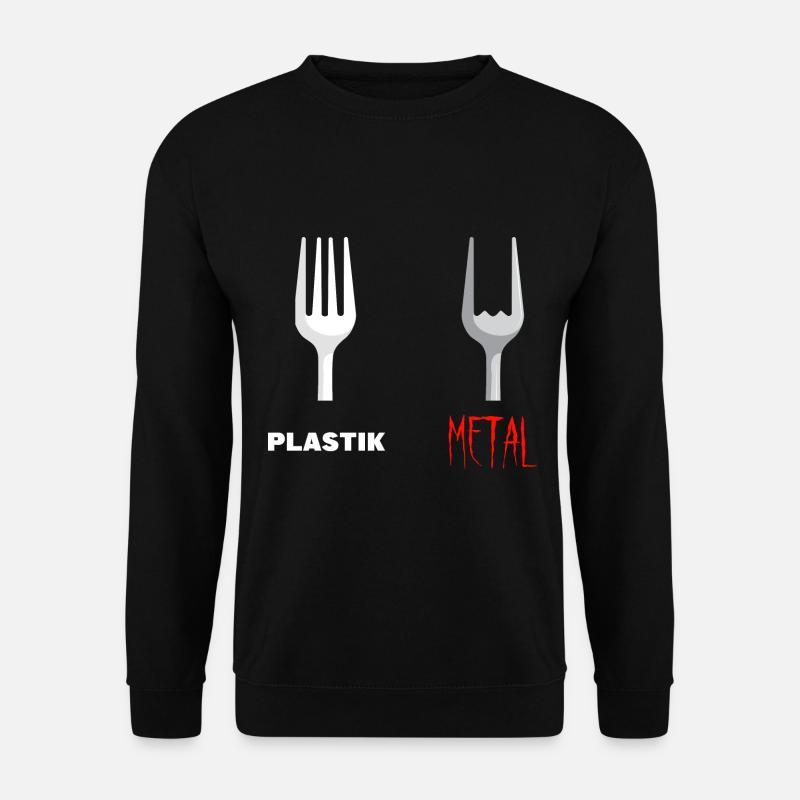 Gabel Plastic Metal Musik - Unisex Pullover - Schwarz