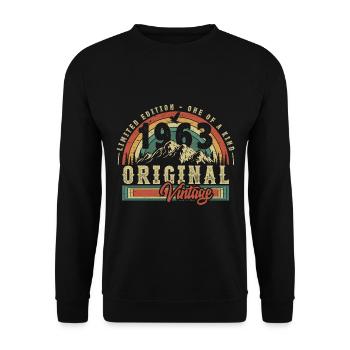1963 Anniversaire né en 1963 Retro Vintage - Sweat-shirt Unisexe - noir - Devant - Alina (178cm) & Michal (187cm)