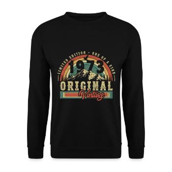 1973 Birthday born in 1973 Retro Vintage - Unisex Sweatshirt - black - Front - Alina (178cm) & Michal (187cm)