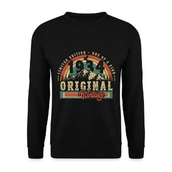 Januar 1934 geboren Geburtstag Mann Frau retro - Unisex Pullover - Schwarz - Vorne - Alina (178cm) & Michal (187cm)
