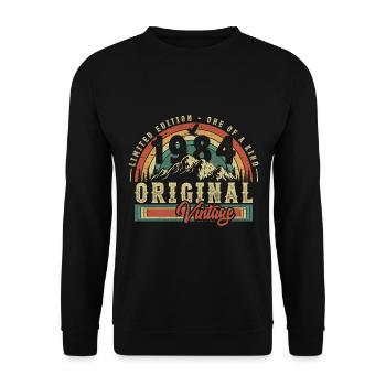 1984 Anniversaire né en 1984 Retro Vintage - Sweat-shirt Unisexe - noir - Devant - Alina (178cm) & Michal (187cm)