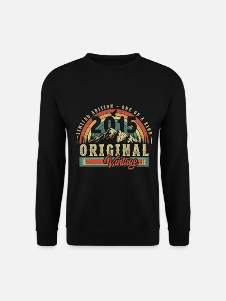 2015 Anniversaire né en 2015 Retro Vintage - Sweat-shirt Unisexe - noir