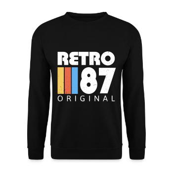 1987 Vintage Birthday Retro Vintage Gift - Unisex Sweatshirt - black - Front - Alina (178cm) & Michal (187cm)
