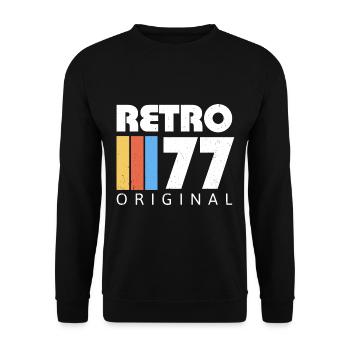 1977 Birthday Born In 1977 Retro Vintage - Unisex Sweatshirt - black - Front - Alina (178cm) & Michal (187cm)