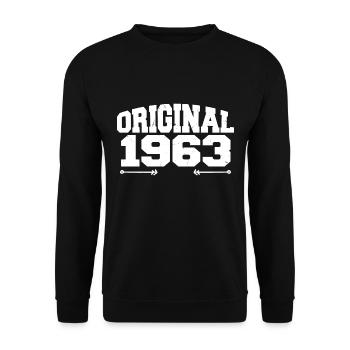Original 1963 | Geburtstagsgeschenk 1963 - Unisex Pullover - Schwarz - Vorne - Alina (178cm) & Michal (187cm)