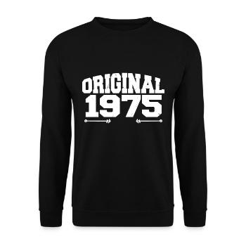 Original 1975 | Geburtstagsgeschenk 1975 - Unisex Pullover - Schwarz - Vorne - Alina (178cm) & Michal (187cm)