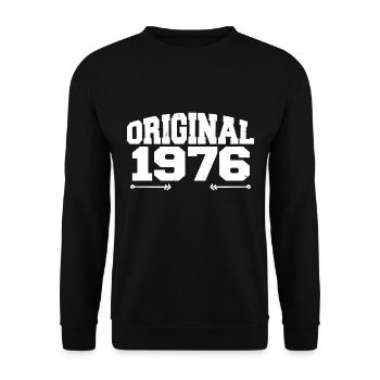 Original 1976 | Geburtstagsgeschenk 1976 - Unisex Pullover - Schwarz - Vorne - Alina (178cm) & Michal (187cm)