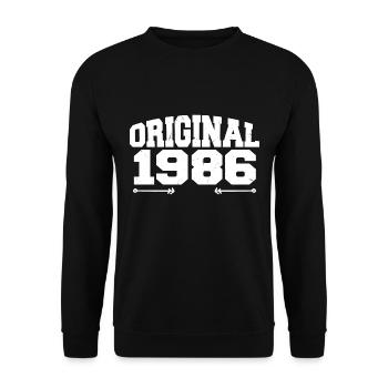 Original 1986 | Birthday present 1986 - Unisex Sweatshirt - black - Front - Alina (178cm) & Michal (187cm)