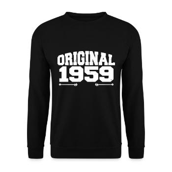 Original 1959 | Cadeau d’anniversaire 1959 - Sweat-shirt Unisexe - noir - Devant - Alina (178cm) & Michal (187cm)