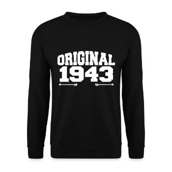 Original 1943 | Geburtstagsgeschenk 1943 - Unisex Pullover - Schwarz - Vorne - Alina (178cm) & Michal (187cm)