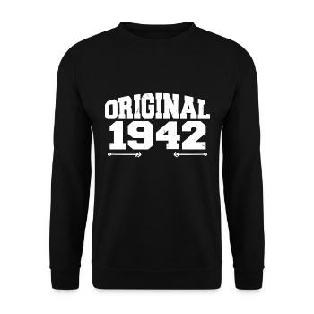 Original 1942 | Geburtstagsgeschenk 1942 - Unisex Pullover - Schwarz - Vorne - Alina (178cm) & Michal (187cm)