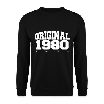Original 1980 | Cadeau d’anniversaire 1980 - Sweat-shirt Unisexe - noir - Devant - Alina (178cm) & Michal (187cm)