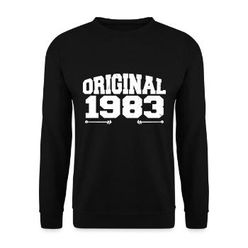Original 1983 | Geburtstagsgeschenk 1983 - Unisex Pullover - Schwarz - Vorne - Alina (178cm) & Michal (187cm)