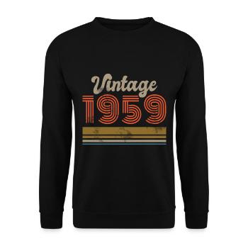 Anniversaire Vintage 1959 Édition Limitée - 1959 - Sweat-shirt Unisexe - noir - Devant - Alina (178cm) & Michal (187cm)