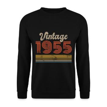 Anniversaire Vintage 1955 Édition Limitée - 1955 - Sweat-shirt Unisexe - noir - Devant - Alina (178cm) & Michal (187cm)