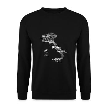 Italy outline cities Rome Milan travel vacation - Unisex Sweatshirt - black - Front - Alina (178cm) & Michal (187cm)