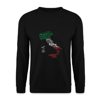 Italie drapeau contour villes voyage voyage Rome - Sweat-shirt Unisexe - noir - Devant - Alina (178cm) & Michal (187cm)