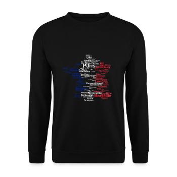 Carte de vacances France - Sweat-shirt Unisexe - noir - Devant - Alina (178cm) & Michal (187cm)