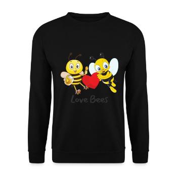 Love Bees - Save The Bees - Unisex Sweatshirt - black - Front - Alina (178cm) & Michal (187cm)
