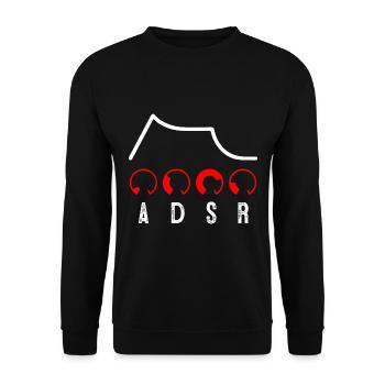 ADSR Modular Techno Festival Nerd Synthesizer - Unisex Sweatshirt - black - Front - Alina (178cm) & Michal (187cm)