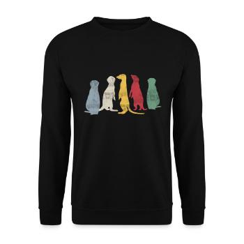 Suricate Famille Safari Afrique Mer Vintage - Sweat-shirt Unisexe - noir - Devant - Alina (178cm) & Michal (187cm)