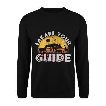 Safari Tour Guide Costume Africa Zoo Tour Tour - Sweat-shirt Unisexe - noir - Devant - Alina (178cm) & Michal (187cm)