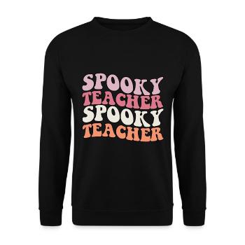 Teacher Halloween Ghost Spooky Teacher - Unisex Sweatshirt - black - Front - Alina (178cm) & Michal (187cm)