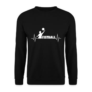 Faustball Faustballer Herzschlag - Unisex Pullover - Schwarz - Vorne - Alina (178cm) & Michal (187cm)