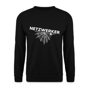 spinne spinnennetz netzwerker arachnoidea - Unisex Pullover - Schwarz - Vorne - Alina (178cm) & Michal (187cm)