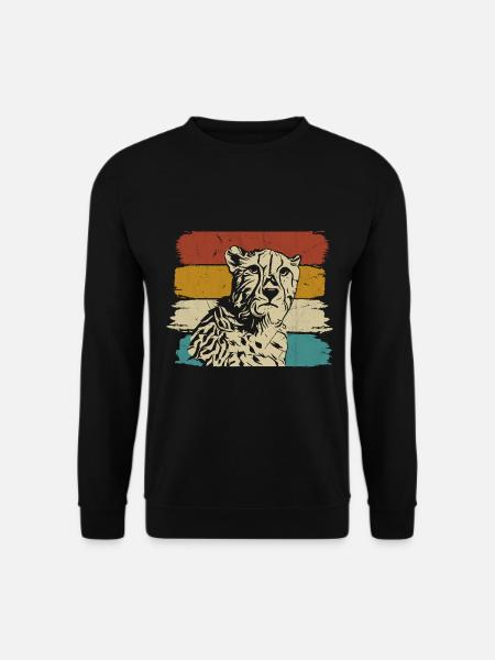 Guépard faune rétro - Sweat-shirt Unisexe - noir