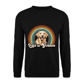 Golden Retriever Labrador dog retro vintage - Unisex Sweatshirt - black - Front - Alina (178cm) & Michal (187cm)