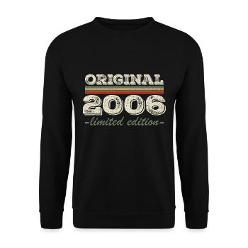 Legend since 2006 Born 2006 Birthday 2006 - Unisex Sweatshirt - black - Front - Alina (178cm) & Michal (187cm)