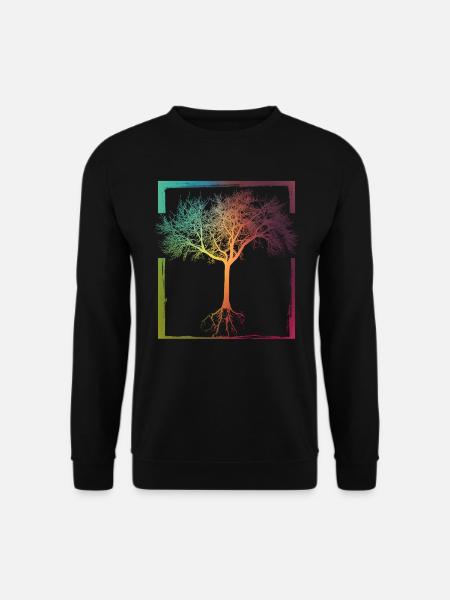 Mutter Natur - Rahmen Wurzeln Baum Lebensbaum - Unisex Pullover - Schwarz