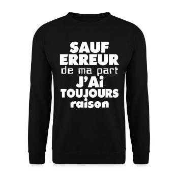 Except error always jai reason (1c) - Unisex Sweatshirt - black - Front - Alina (178cm) & Michal (187cm)
