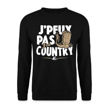 Je Peux Pas J'ai Country Cowboy Western Cadeau - Sweat-shirt Unisexe - noir - Devant - Alina (178cm) & Michal (187cm)