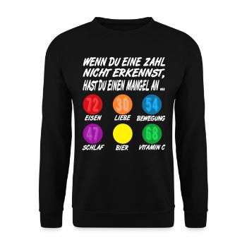 lustiger Sehtest, Biertrinker Party Bier - Unisex Pullover - Schwarz - Vorne - Alina (178cm) & Michal (187cm)