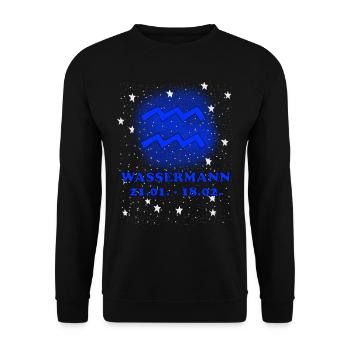 Wassermann Sternzeichen Symbol - Unisex Pullover - Schwarz - Vorne - Alina (178cm) & Michal (187cm)