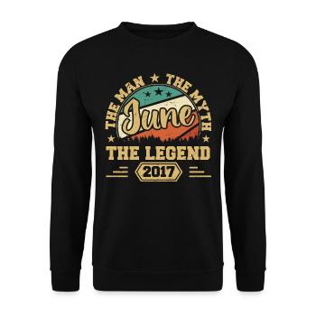 June 2017 The Man, The Myte, The legend, Juni 2017 - Unisex Pullover - Schwarz - Vorne - Alina (178cm) & Michal (187cm)