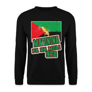 Madinina pa ka moli martinique 972 - Sweat-shirt Unisexe - noir - Devant - Alina (178cm) & Michal (187cm)