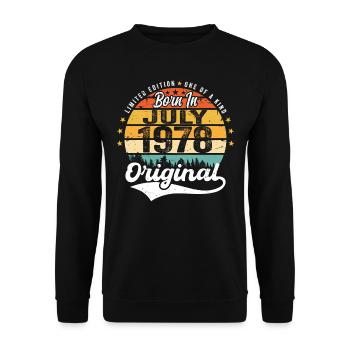 1978 July - Years of greatness since July 1978 - Unisex Sweatshirt - black - Front - Alina (178cm) & Michal (187cm)