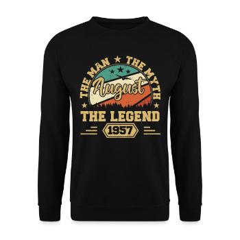 Légendaire depuis août 1957 Millésime 1957 août - Sweat-shirt Unisexe - noir - Devant - Alina (178cm) & Michal (187cm)