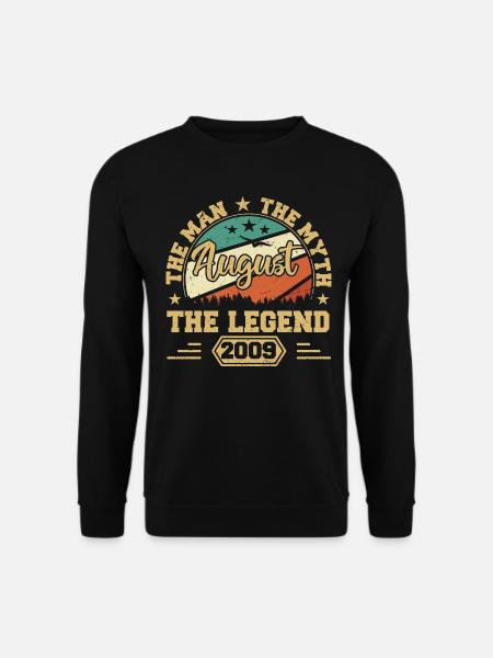 Legendär seit August 2009 Vintage 2009 August - Unisex Pullover - Schwarz