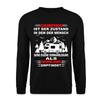 Campingurlaub Campingplatz - Unisex Pullover - Schwarz - Vorne - Alina (178cm) & Michal (187cm)