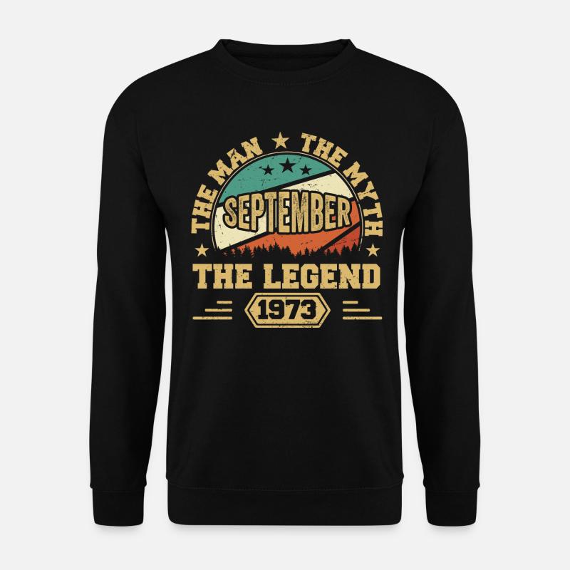 Legendär seit September 1973 Retro 1973 September - Unisex Pullover - Schwarz