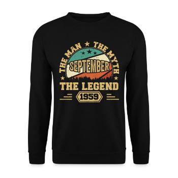 Legendary since September 1959 Retro 1959 September - Unisex Sweatshirt - black - Front - Alina (178cm) & Michal (187cm)