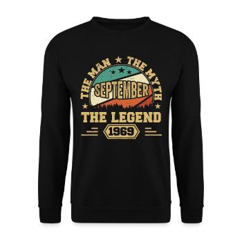 Legendary since September 1969 Retro 1969 September - Unisex Sweatshirt - black - Front - Alina (178cm) & Michal (187cm)