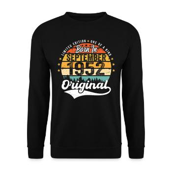 September 1952 Jubilee 1952 September - Unisex Sweatshirt - black - Front - Alina (178cm) & Michal (187cm)
