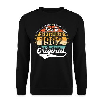 September 1982 Jubilee 1982 September - Unisex Sweatshirt - black - Front - Alina (178cm) & Michal (187cm)